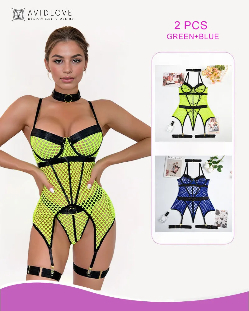 2 Packs Fishnet Mesh Corset Lingeries
