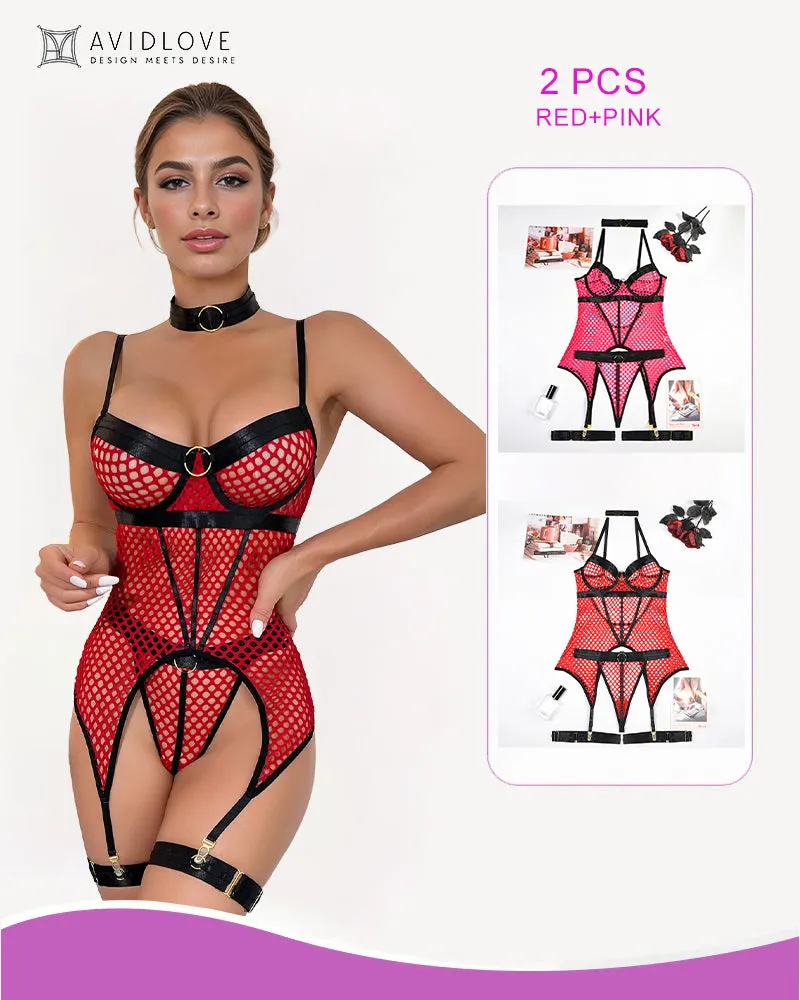 2 Packs Fishnet Mesh Corset Lingeries