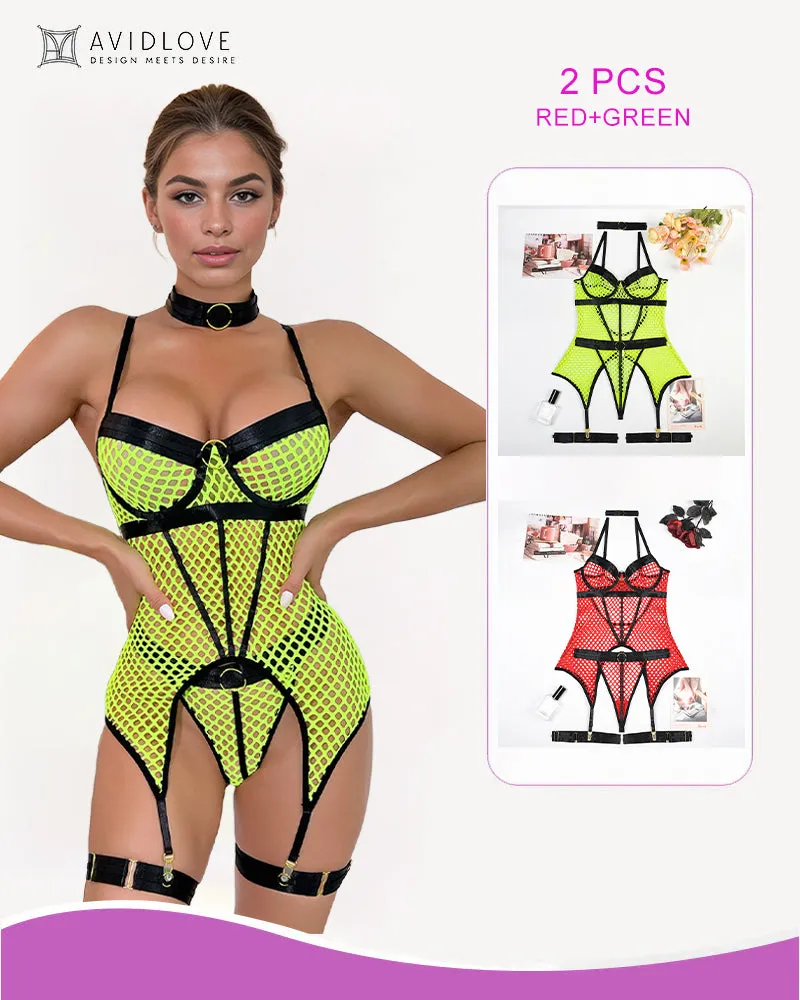 2 Packs Fishnet Mesh Corset Lingeries