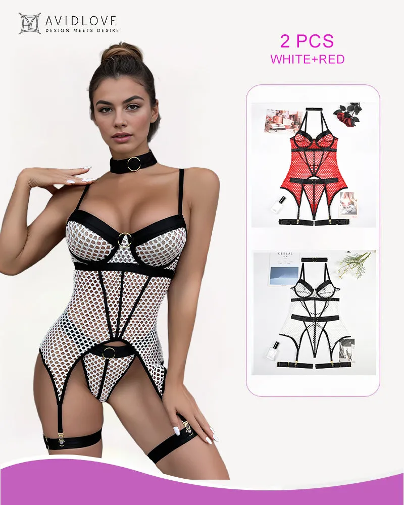 2 Packs Fishnet Mesh Corset Lingeries