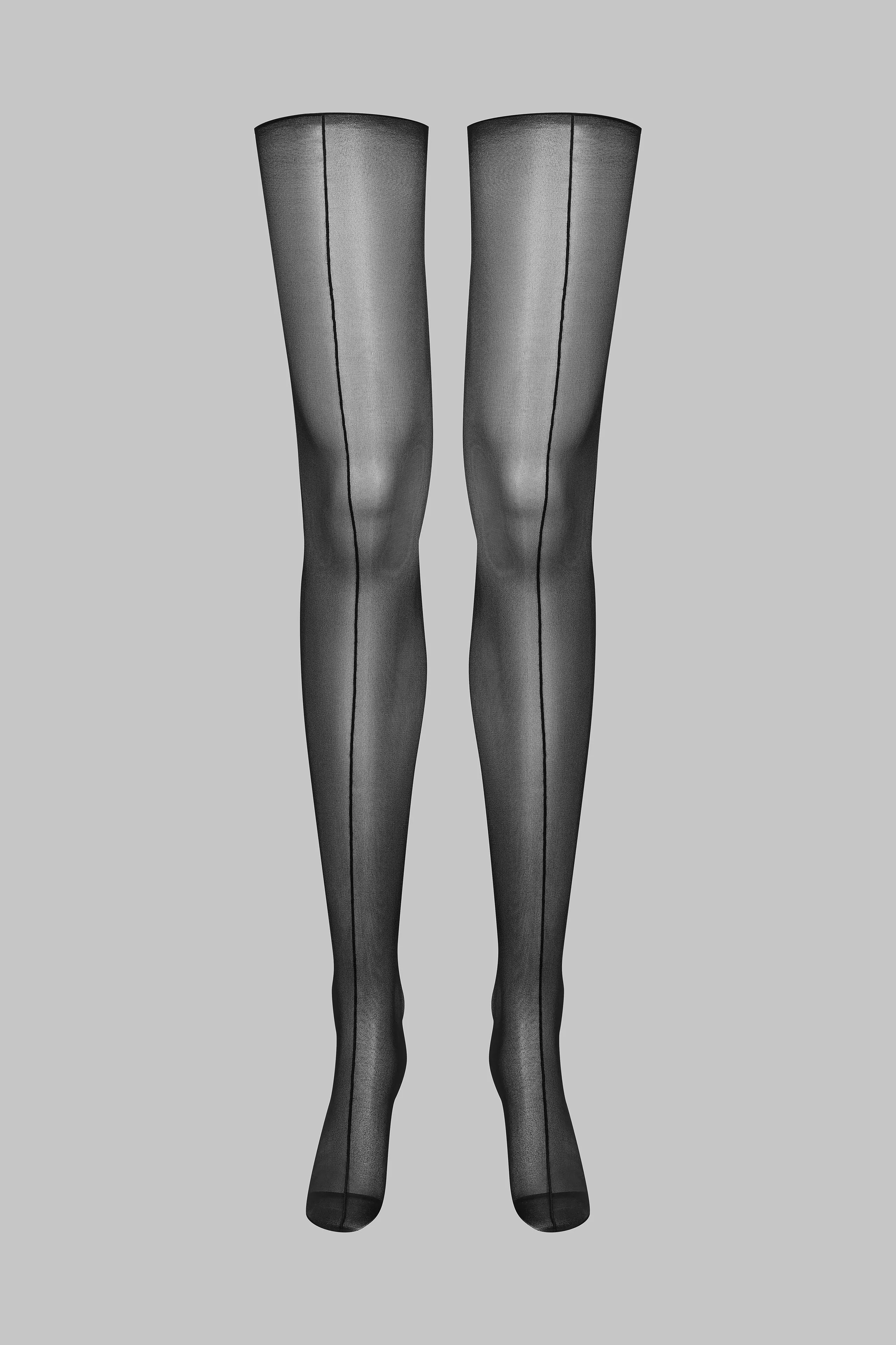 20D Double Stitched Rolled Cut Stockings - Les Coquetteries