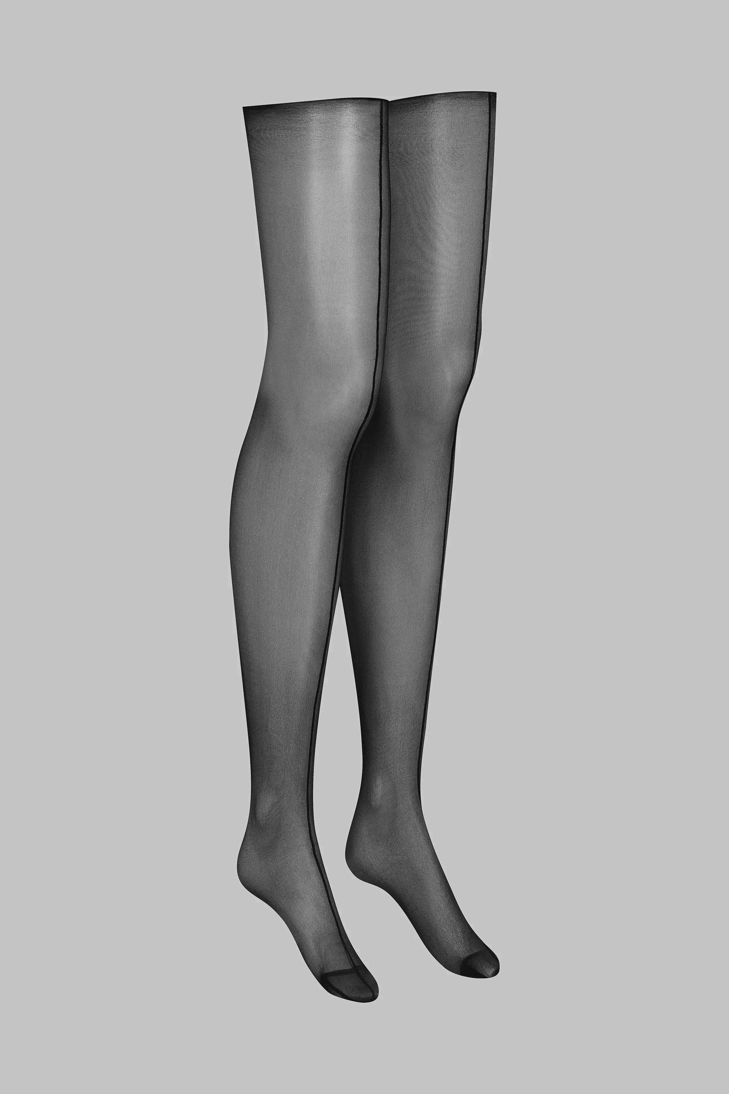 20D Double Stitched Rolled Cut Stockings - Les Coquetteries
