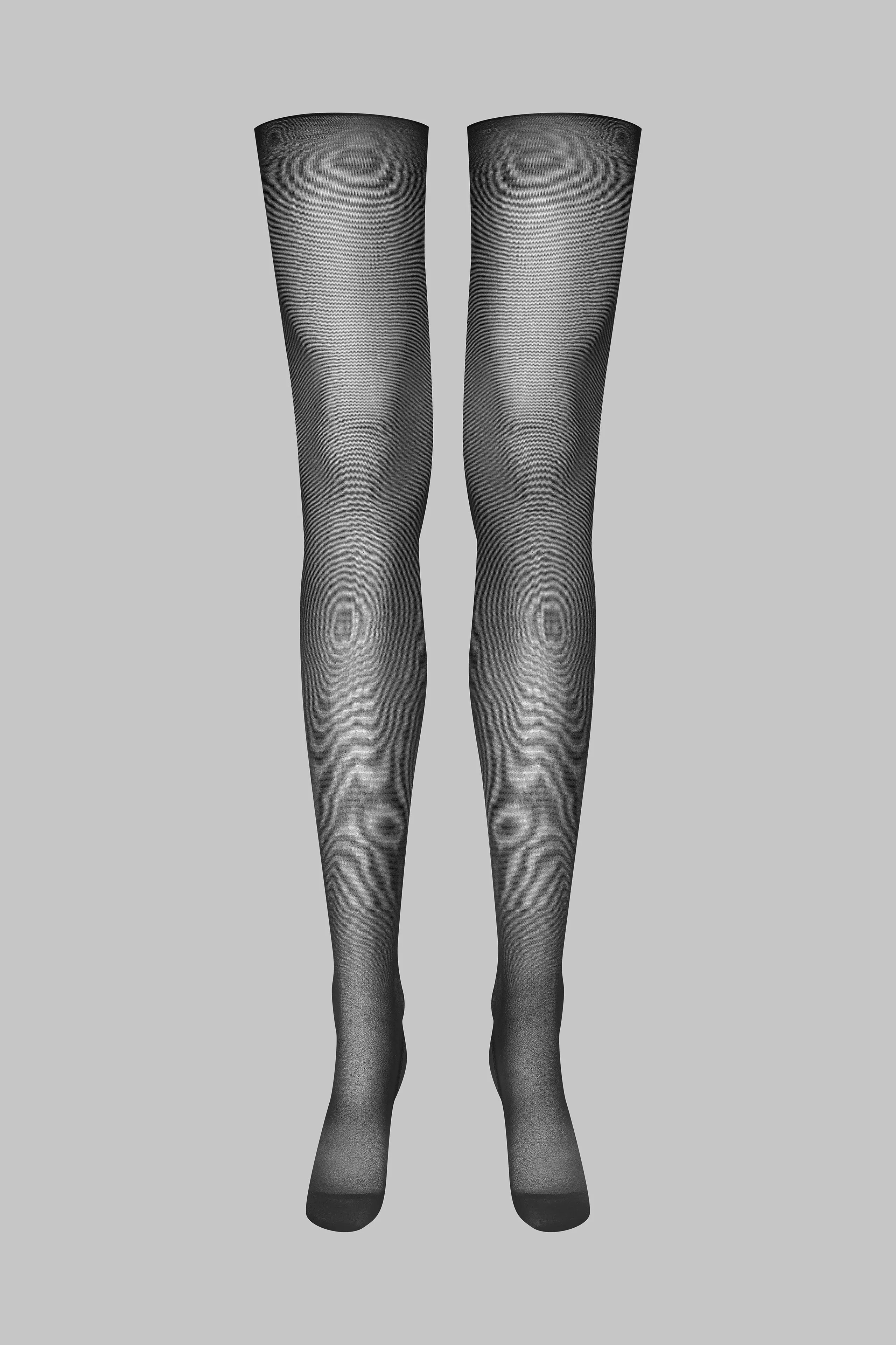 20D rolled cut stockings with side seams - Les Coquetteries