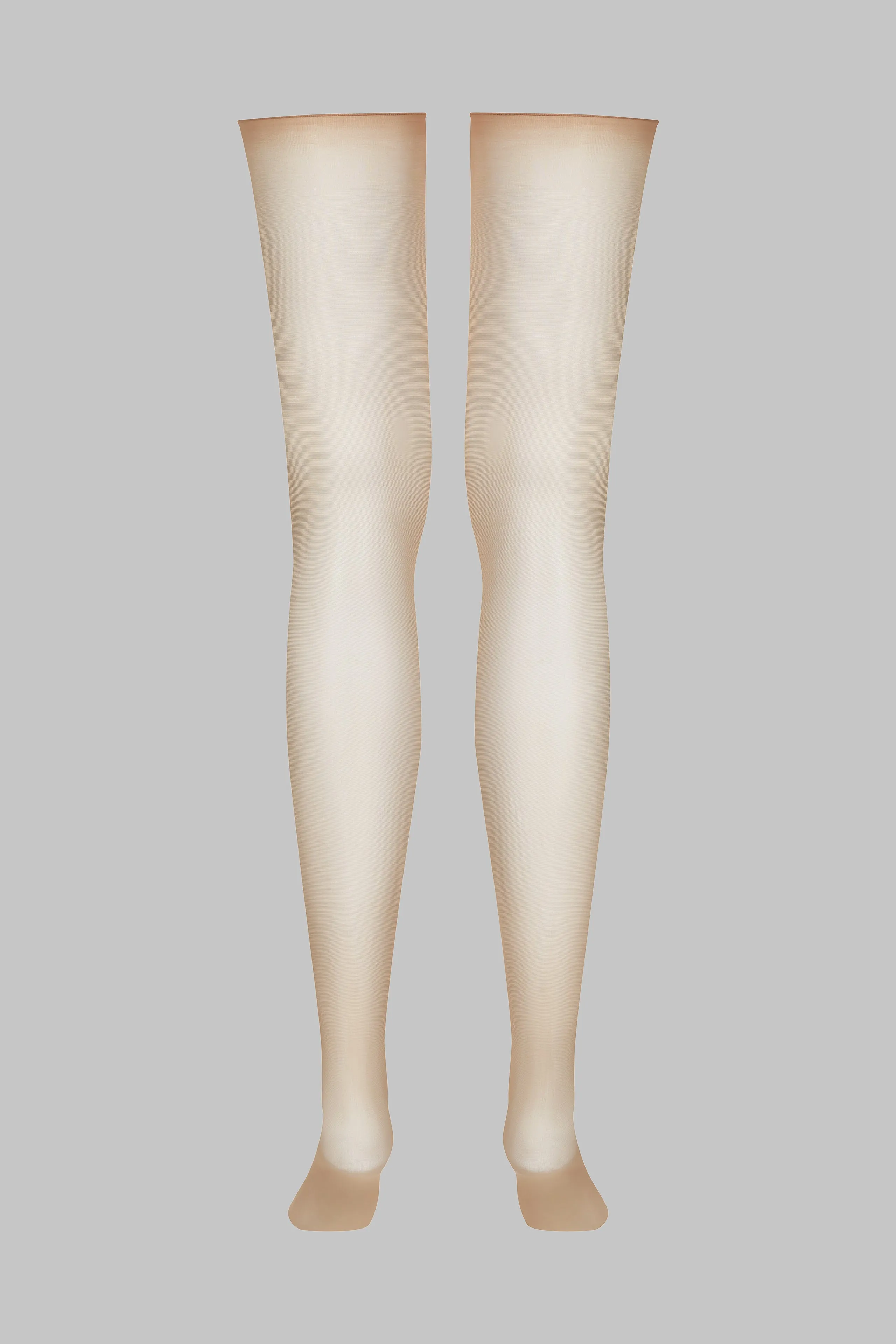 20D Silky Veil Rolled Cut Stockings - Nude - Les Coquetteries