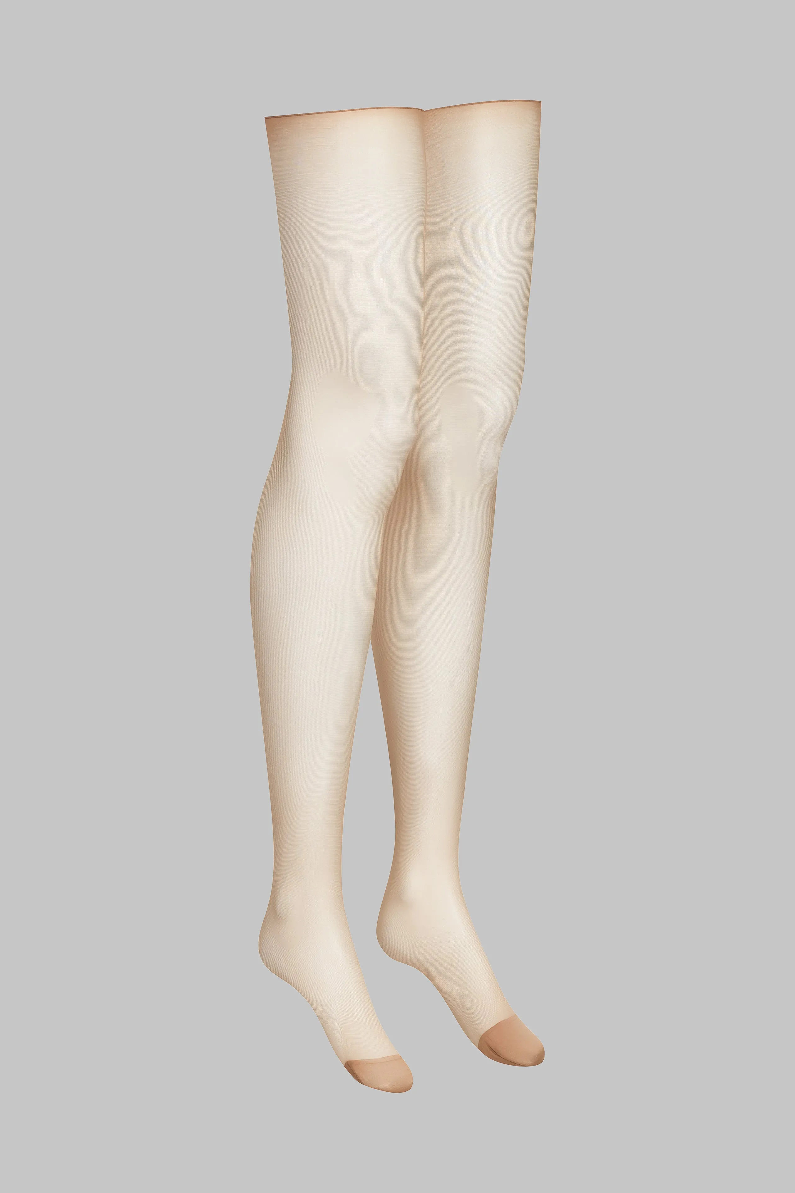 20D Silky Veil Rolled Cut Stockings - Nude - Les Coquetteries