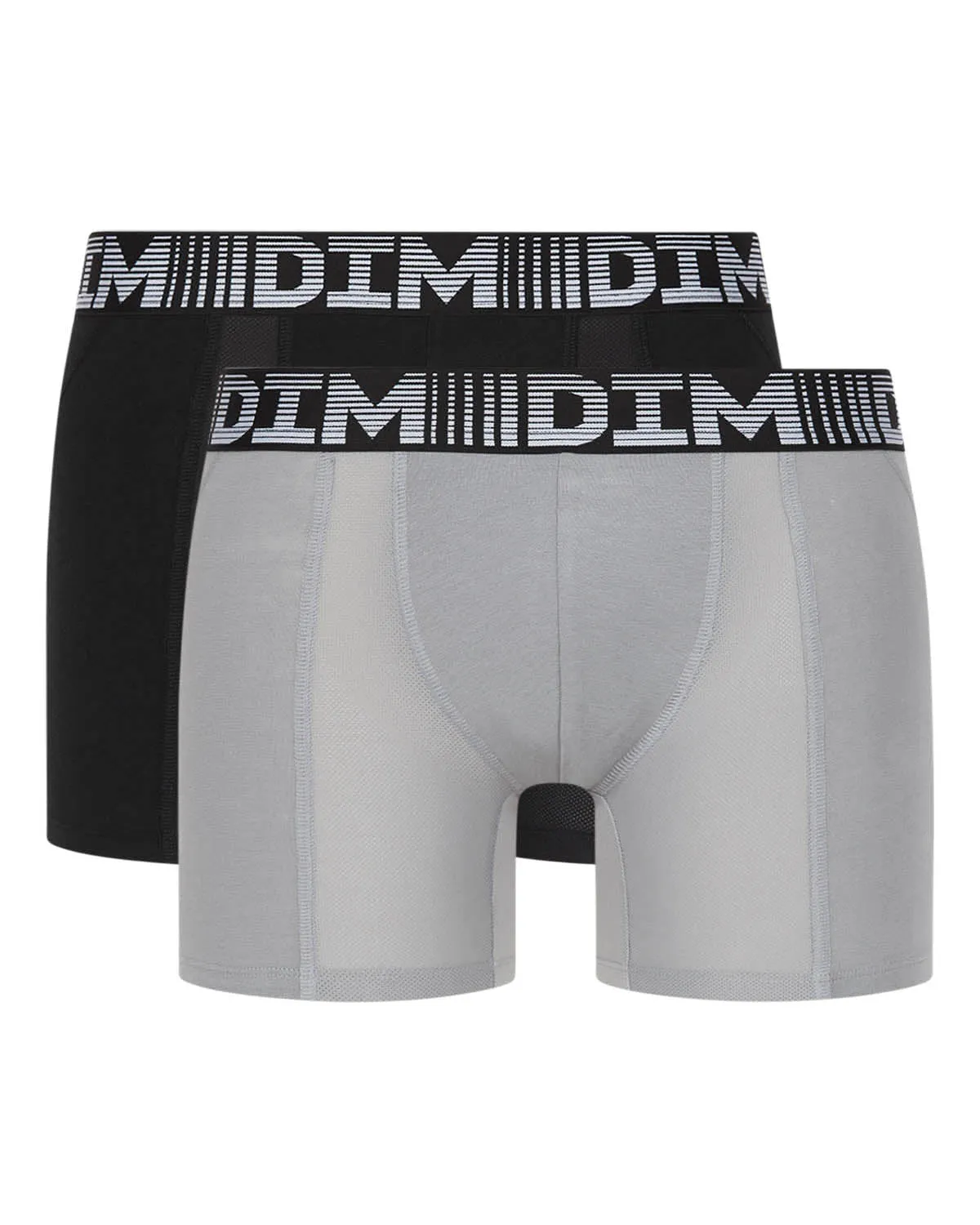 3D Flex Air Pack of 2 men's black-grey anti-perspirant long boxers