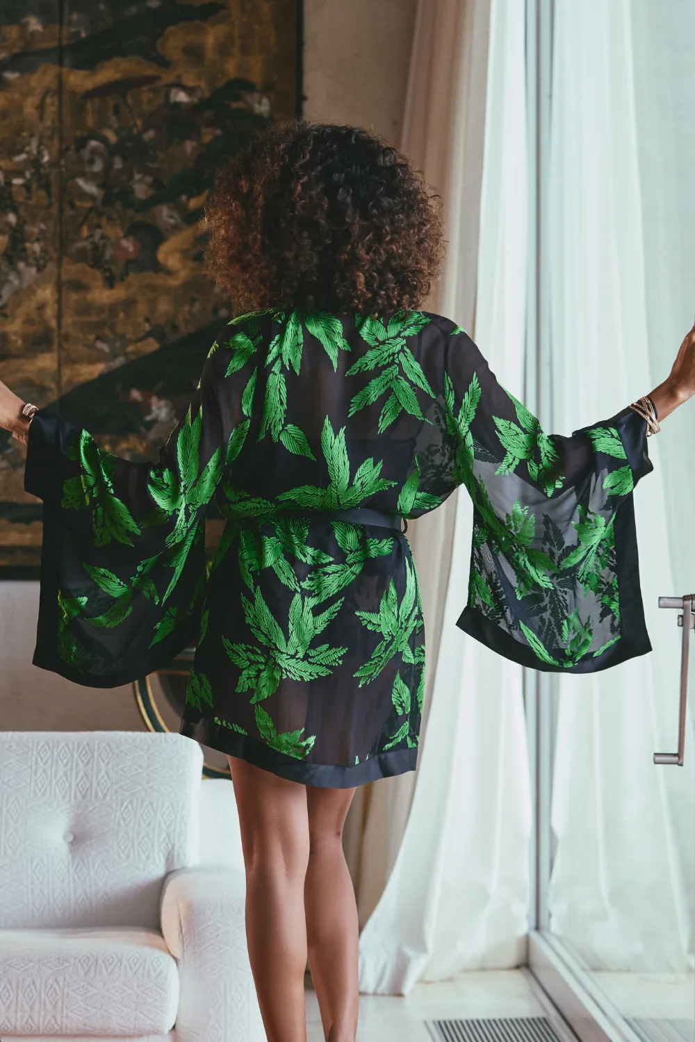 Ambre Silk Blend Short Kimono