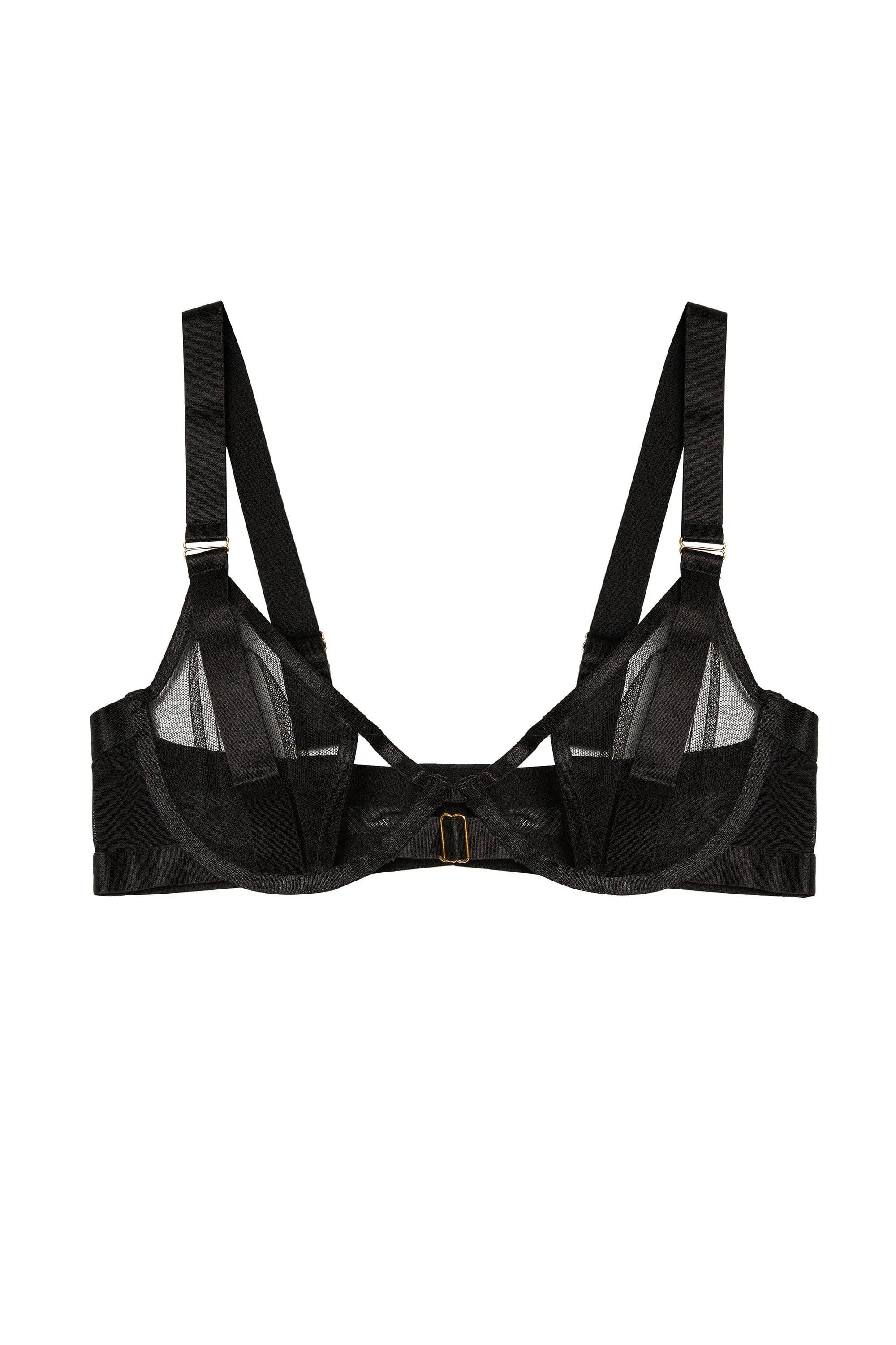Ayla Black Sheer Mesh Strap Bra