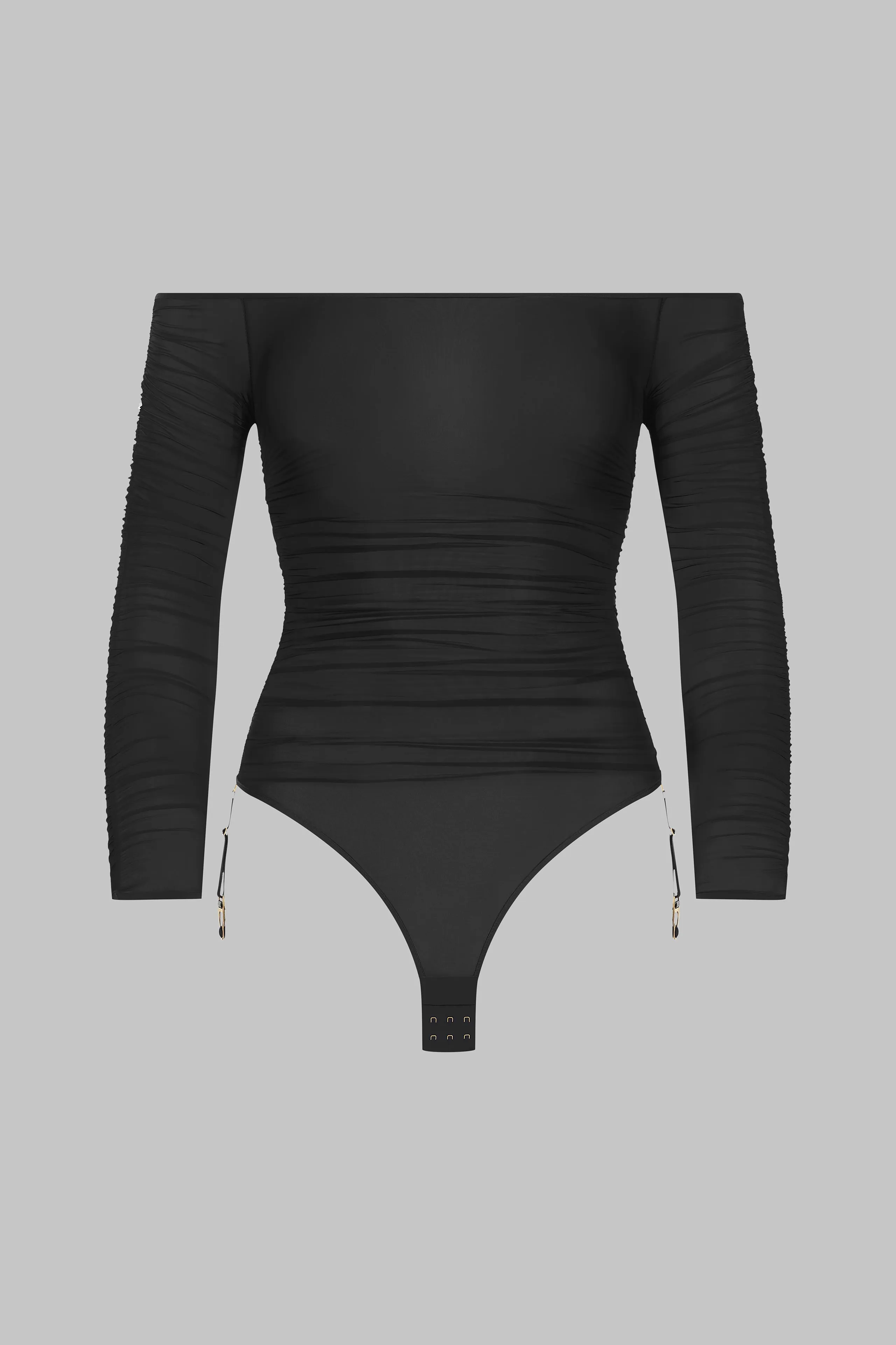 Boat neck string bodysuit - Nuit Fauve