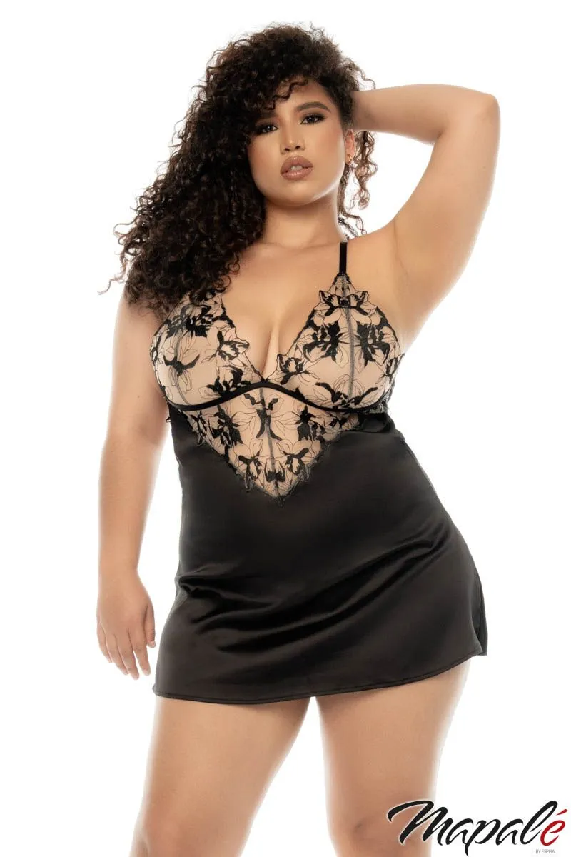 Contrast Lace Babydoll