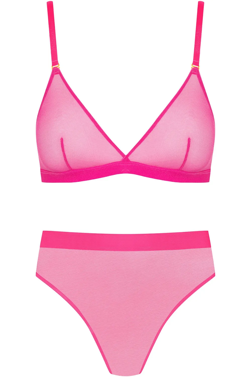 Corps a Corps Triangle Bra & High Waist Thong - Neon Pink