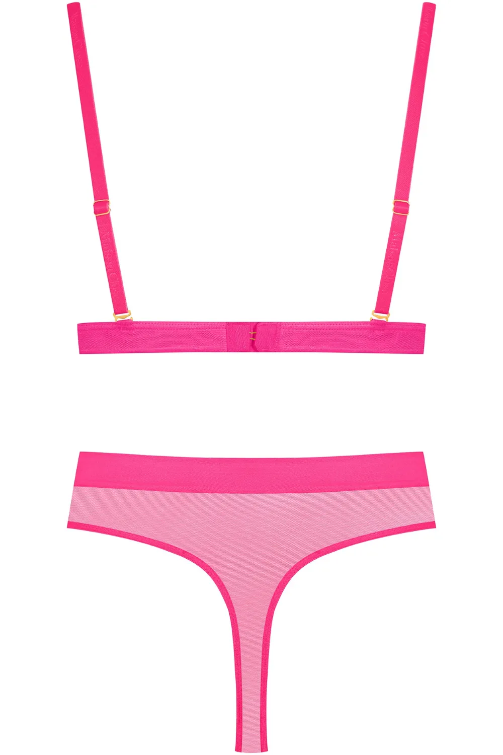 Corps a Corps Triangle Bra & High Waist Thong - Neon Pink
