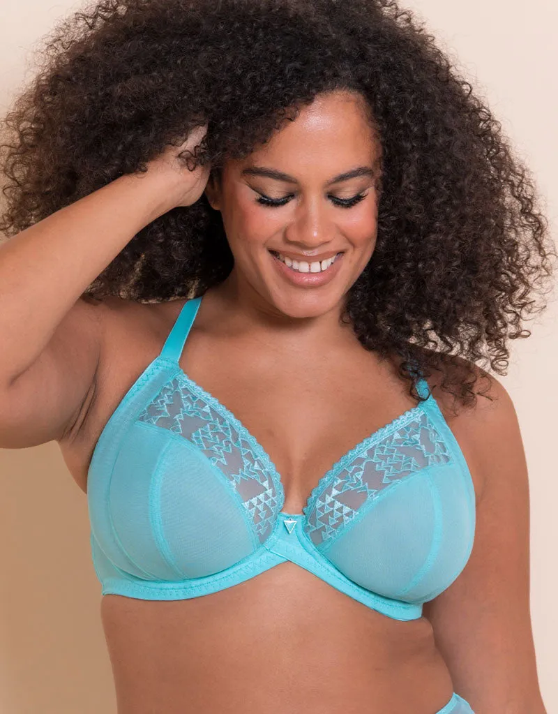 Curvy Kate Centre Stage Full Plunge Side Support Bra Turquoise