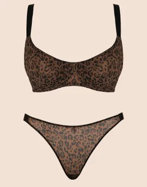 Curvy Kate Cool Cat Scooped Multiway Balcony Bra Leopard Brown