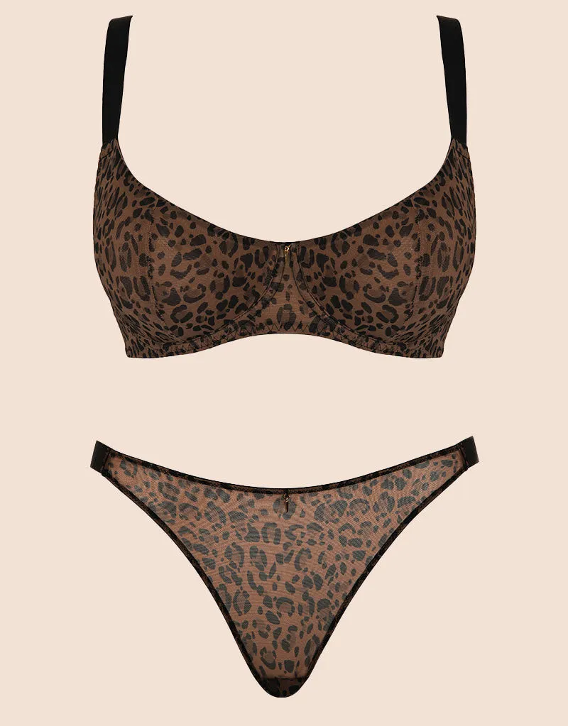 Curvy Kate Cool Cat Scooped Multiway Balcony Bra Leopard Brown