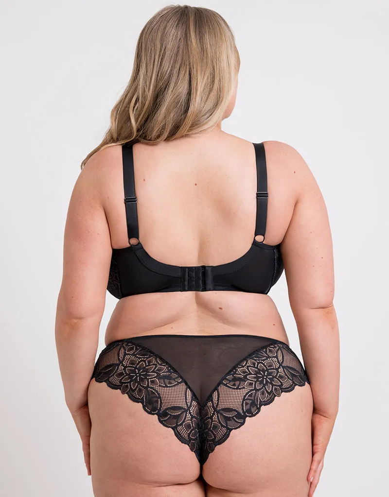 Curvy Kate Lovelace Brazilian Brief Black/ Taupe