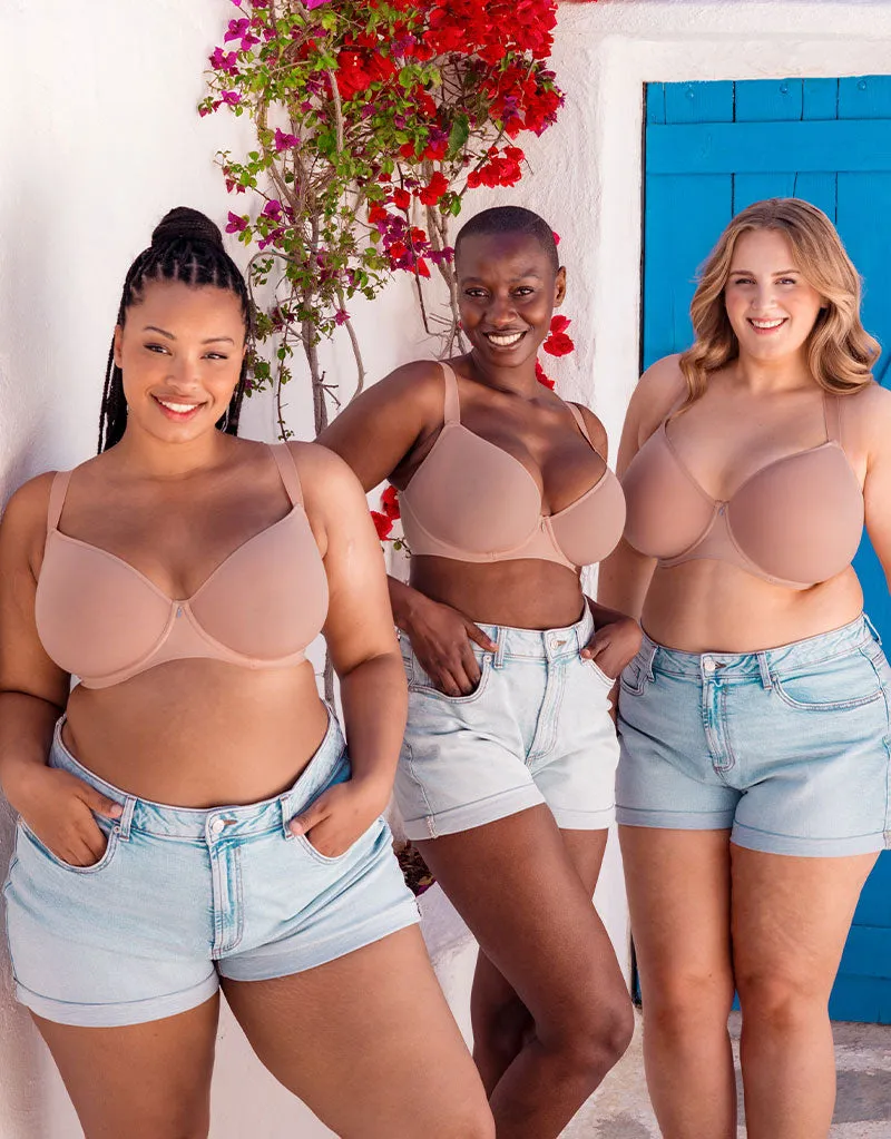 Curvy Kate Smoothie Spacer Moulded T-Shirt Plunge Bra Latte