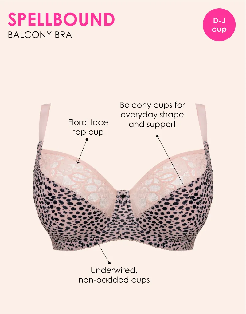 Curvy Kate Spellbound Balcony Bra Blush/Black Print
