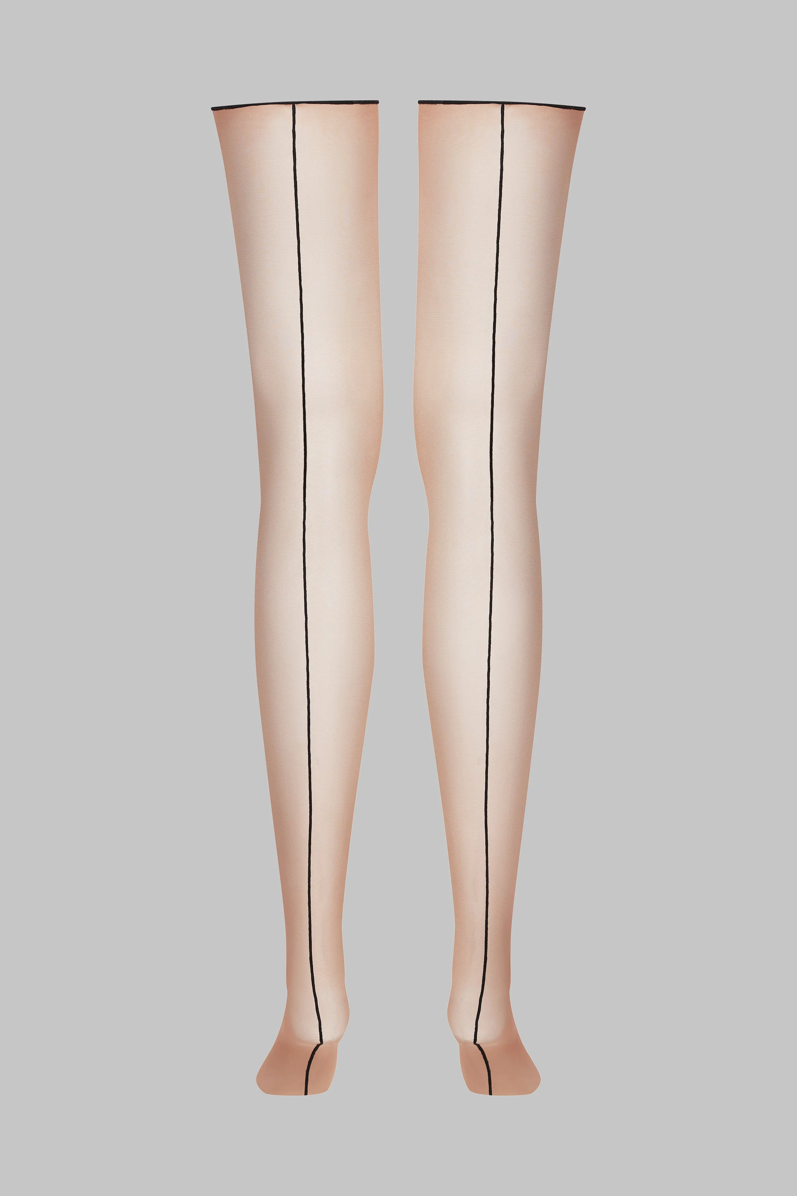 Cut and curled back seamed stockings 20D - Les Coquetteries