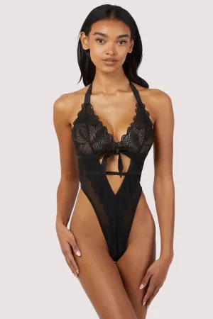 Dee Black Eyelash Lace and Mesh Body