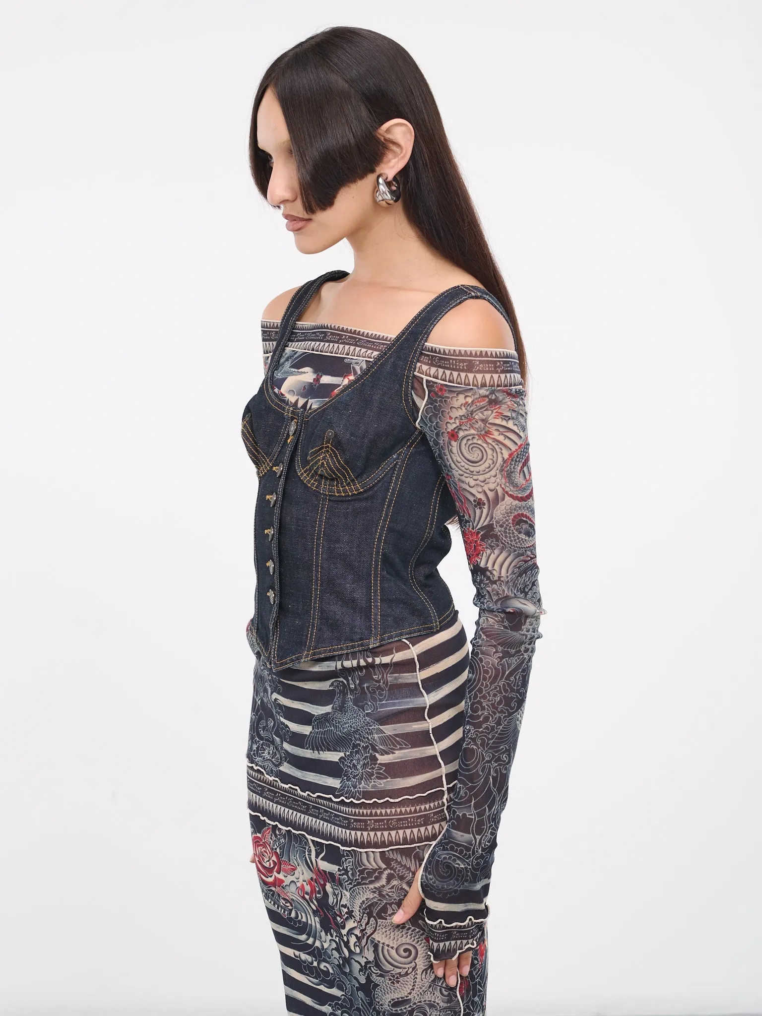 Denim Bustier (23-15-F-ST015L-D008-INDIGO)