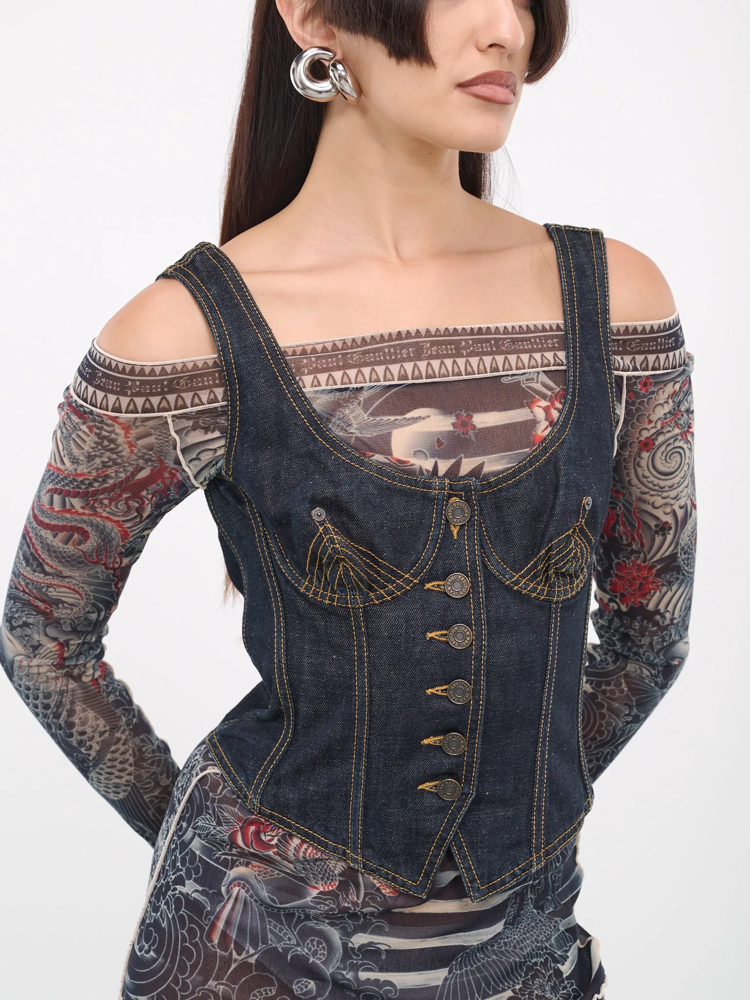 Denim Bustier (23-15-F-ST015L-D008-INDIGO)