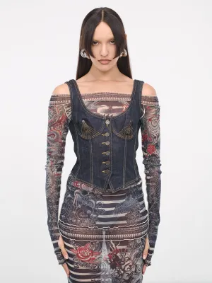Denim Bustier (23-15-F-ST015L-D008-INDIGO)