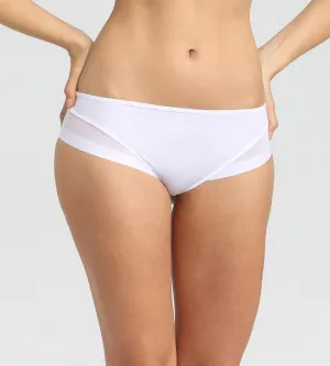 Dim Generous white microfibre and tulle briefs