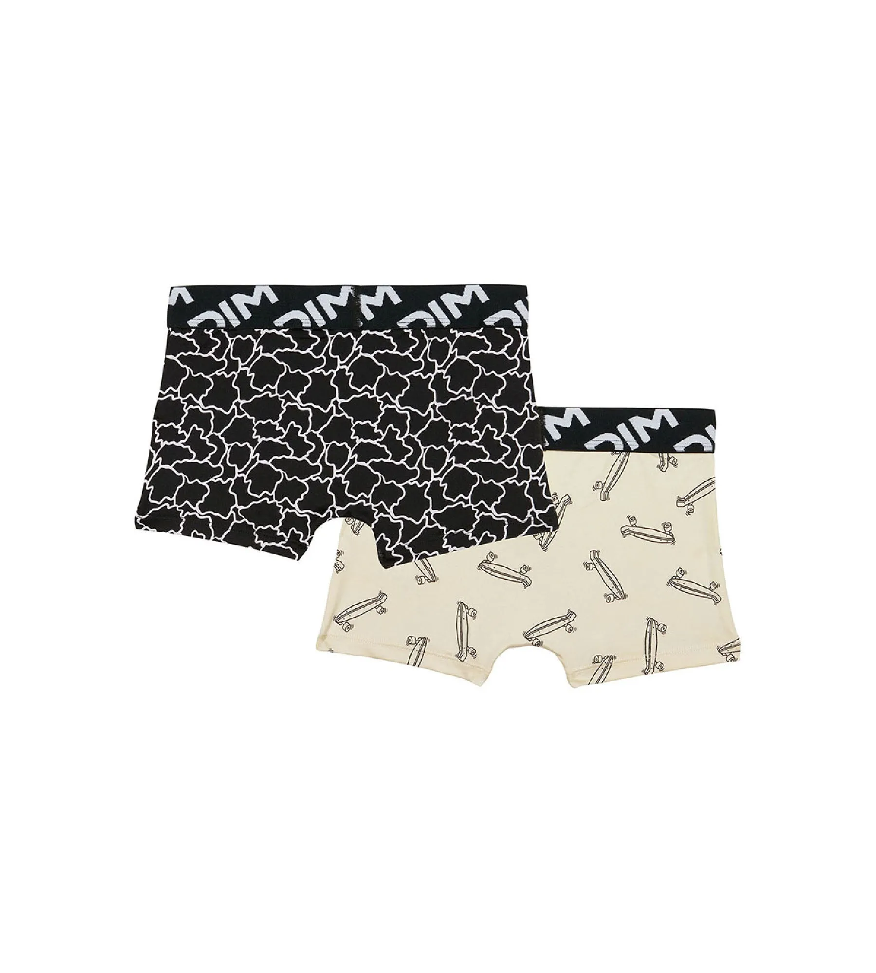 Dim Micro Pack of 2 boys' boxers in recycled microfibre with skate motif