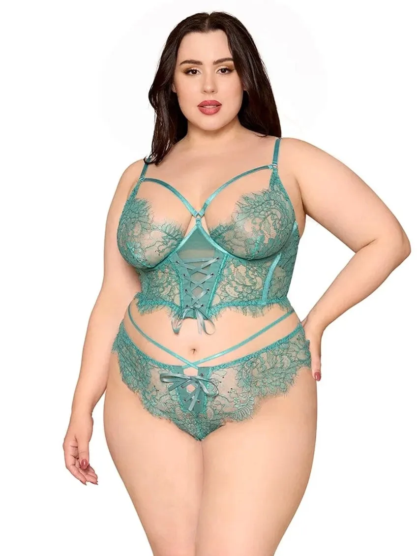 Dreamgirl Lace Cropped Bustier Set