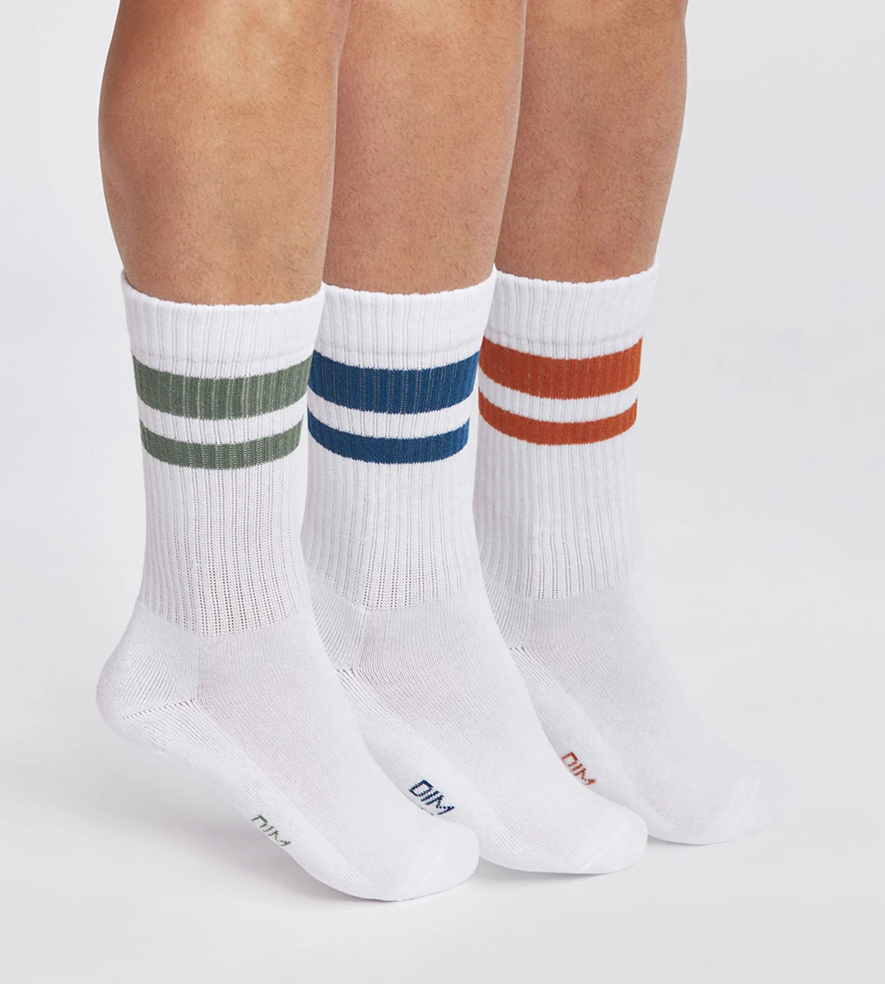 EcoDim Sport Green White Pack of 3 pairs of men's cotton socks