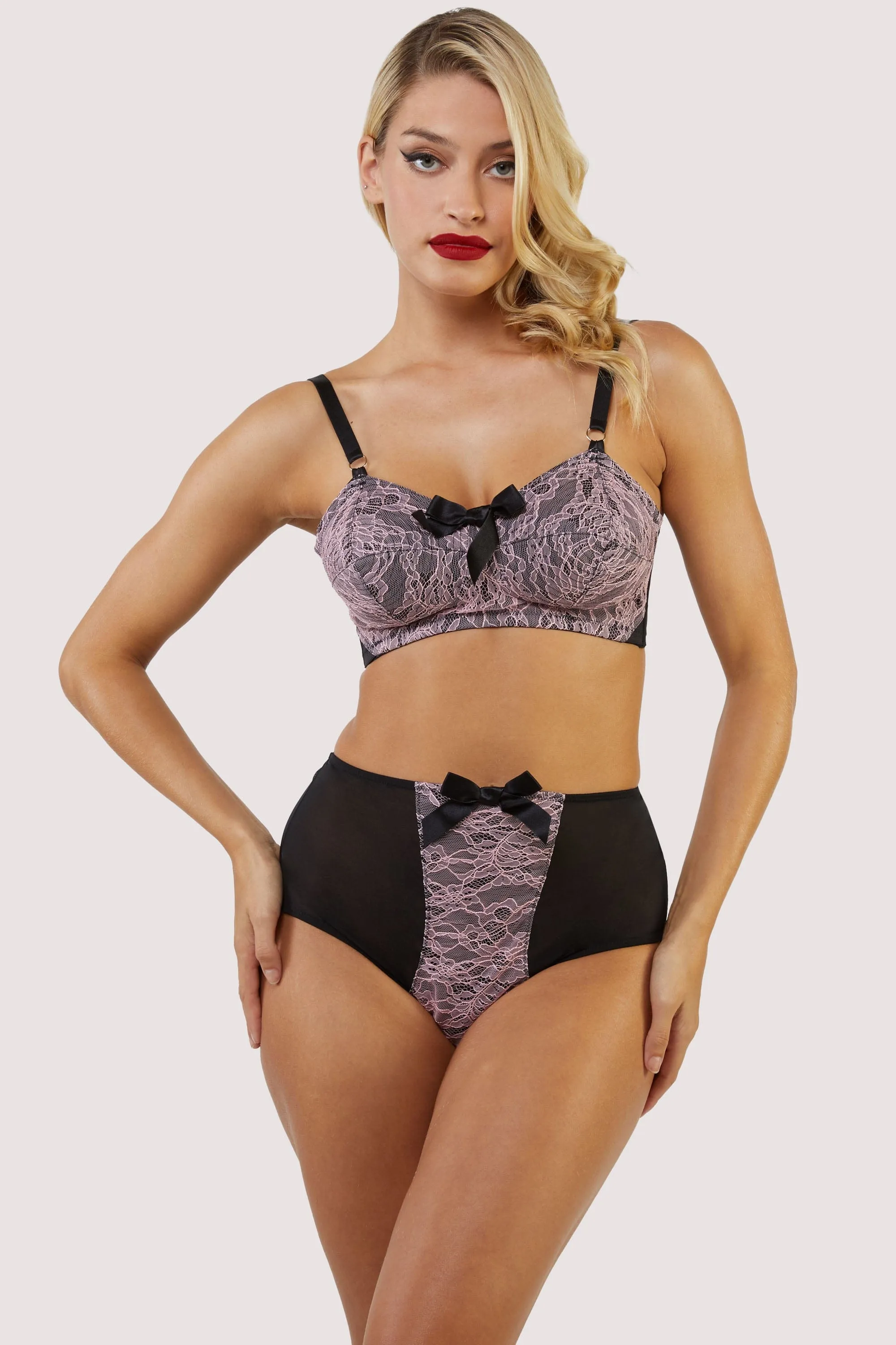 Elsie Pink Lace High Waisted Brief