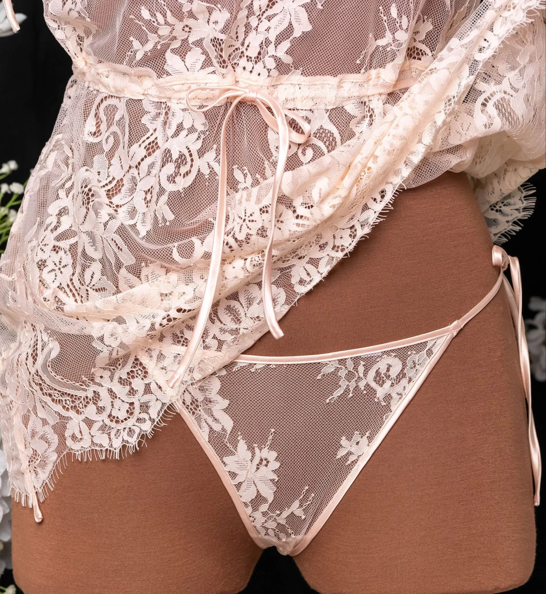 Eyelash Lace Babydoll - Champagne