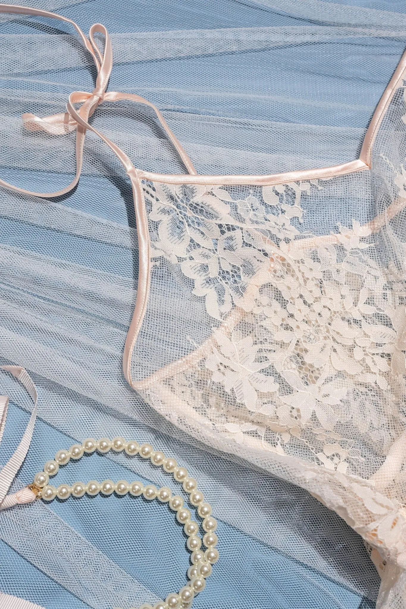 Eyelash Lace Babydoll - Champagne