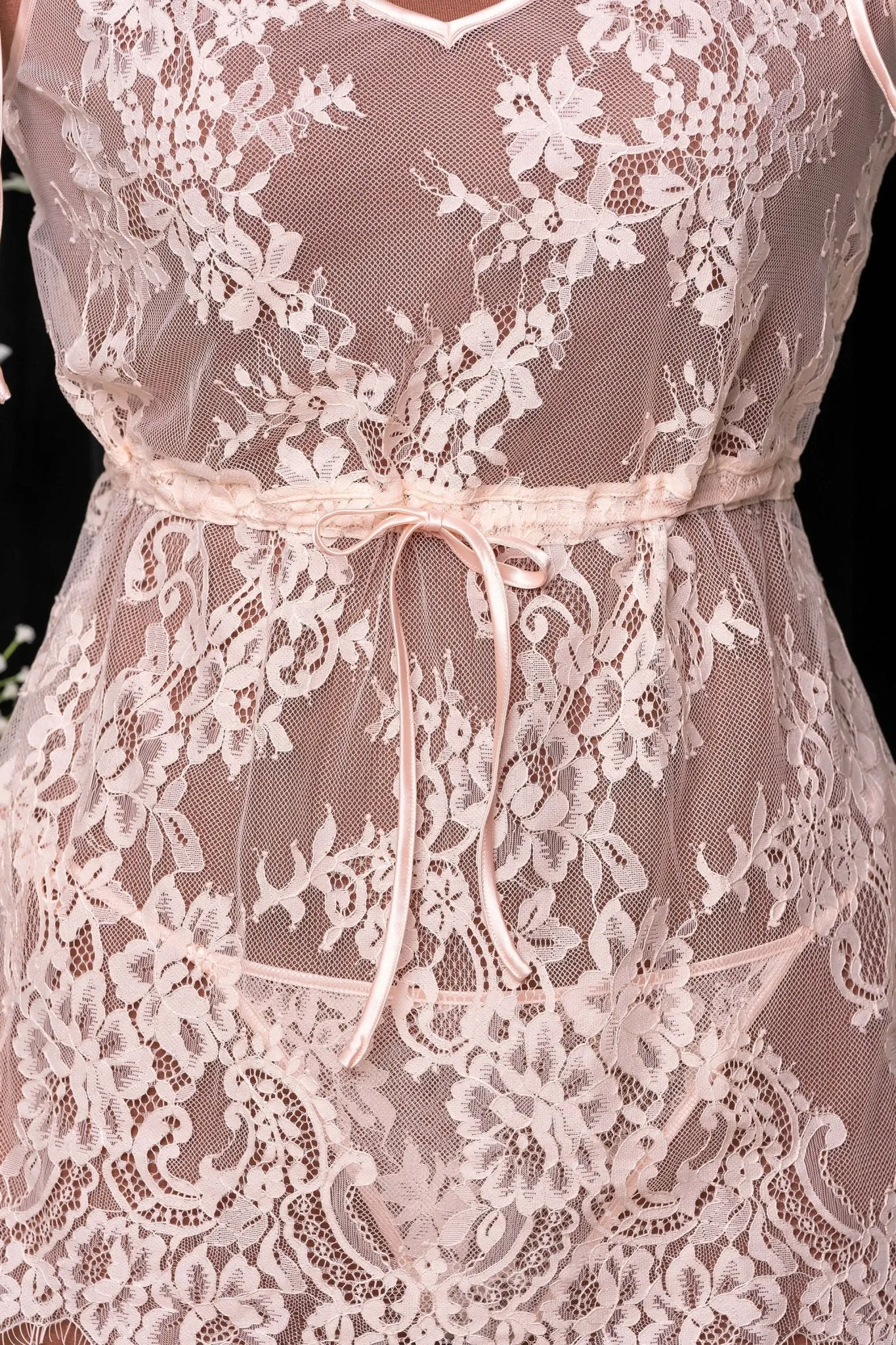 Eyelash Lace Babydoll - Champagne