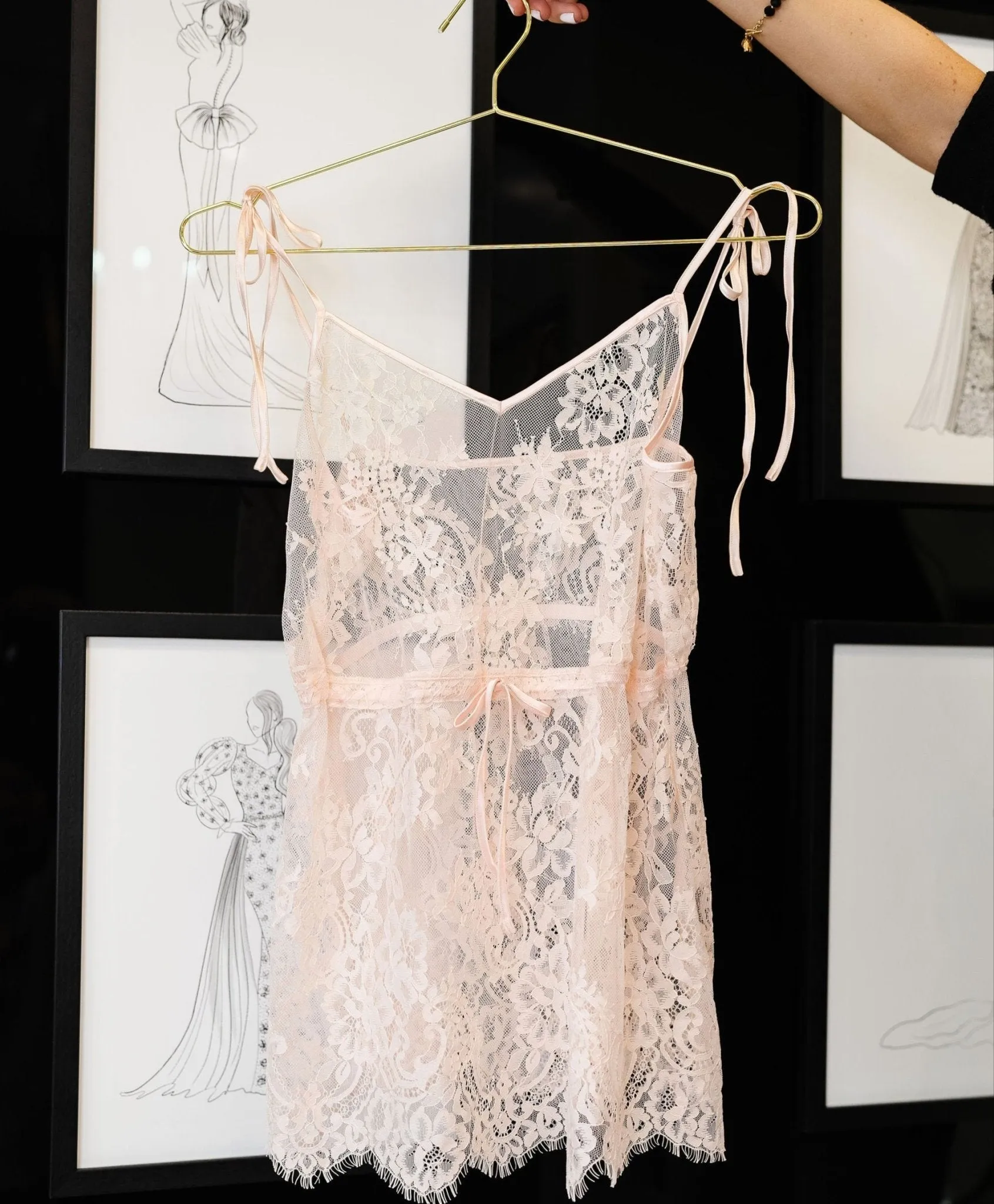 Eyelash Lace Babydoll - Champagne