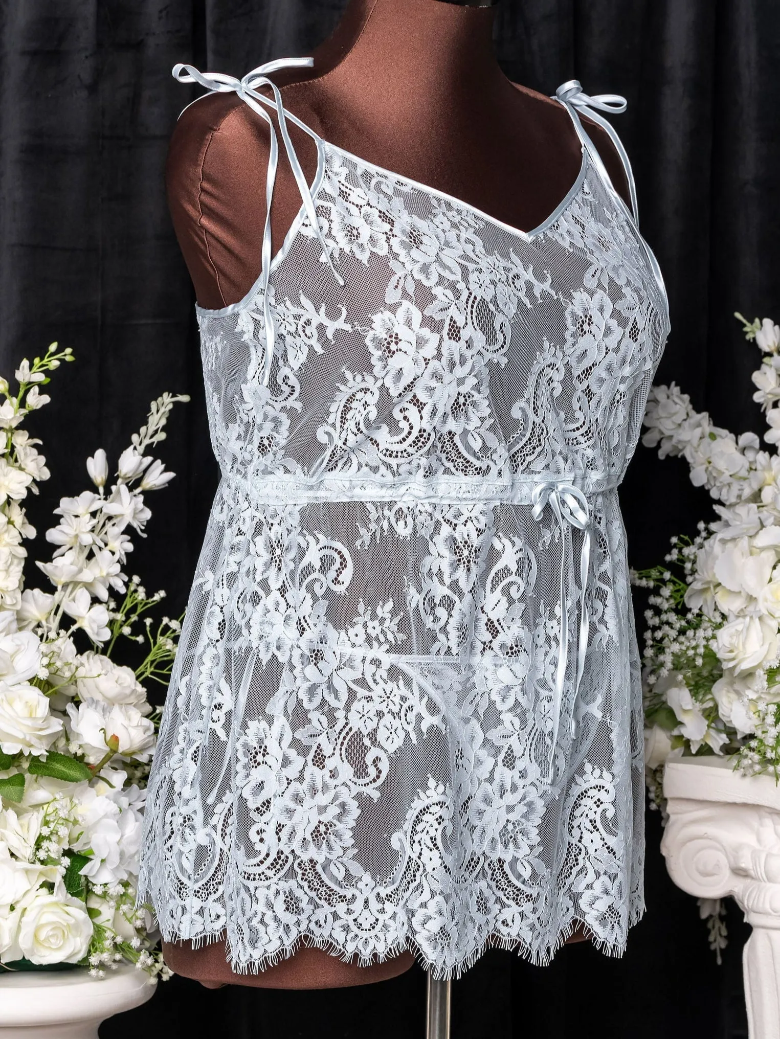 Eyelash Lace Babydoll - Something Blue