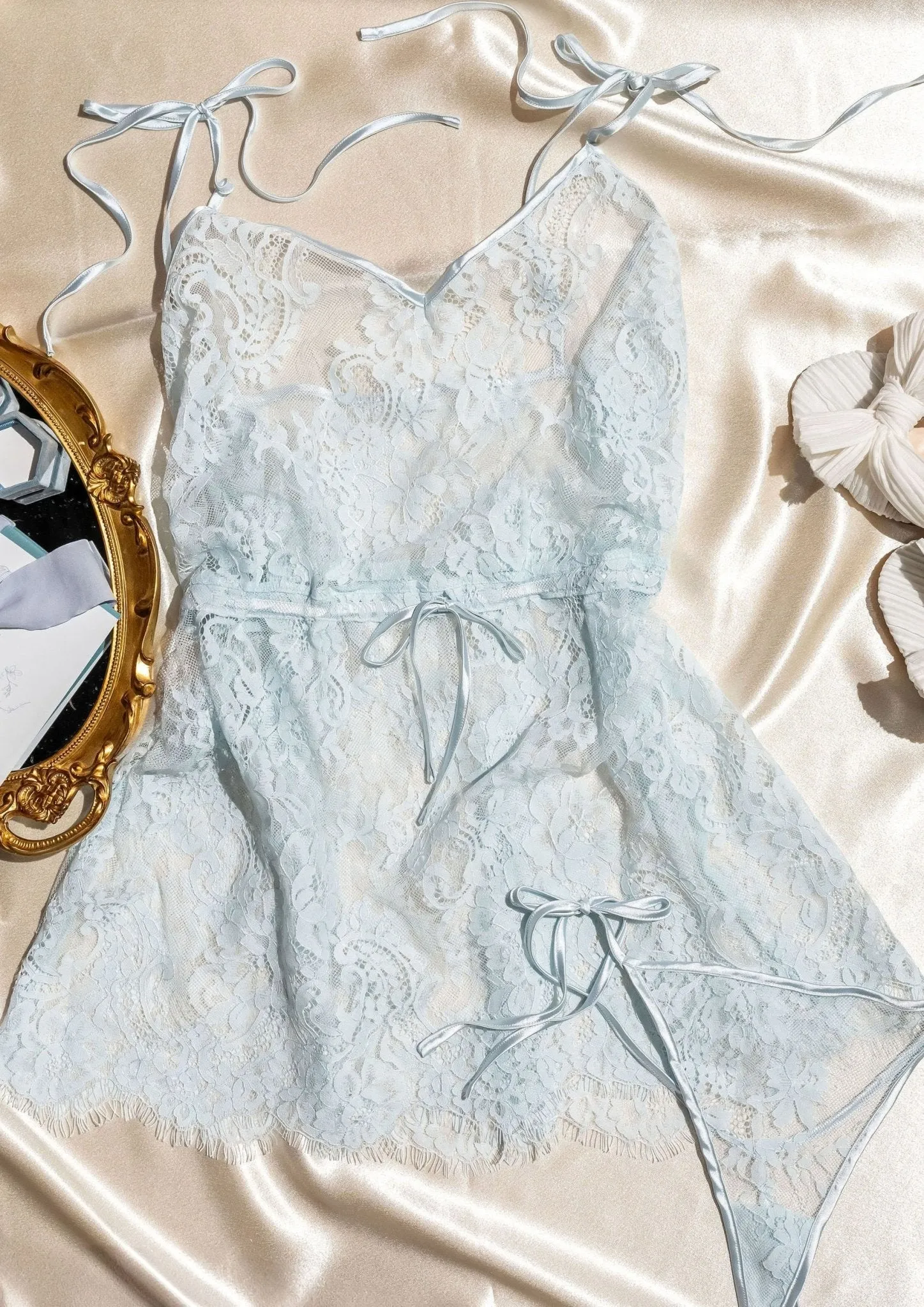 Eyelash Lace Babydoll - Something Blue