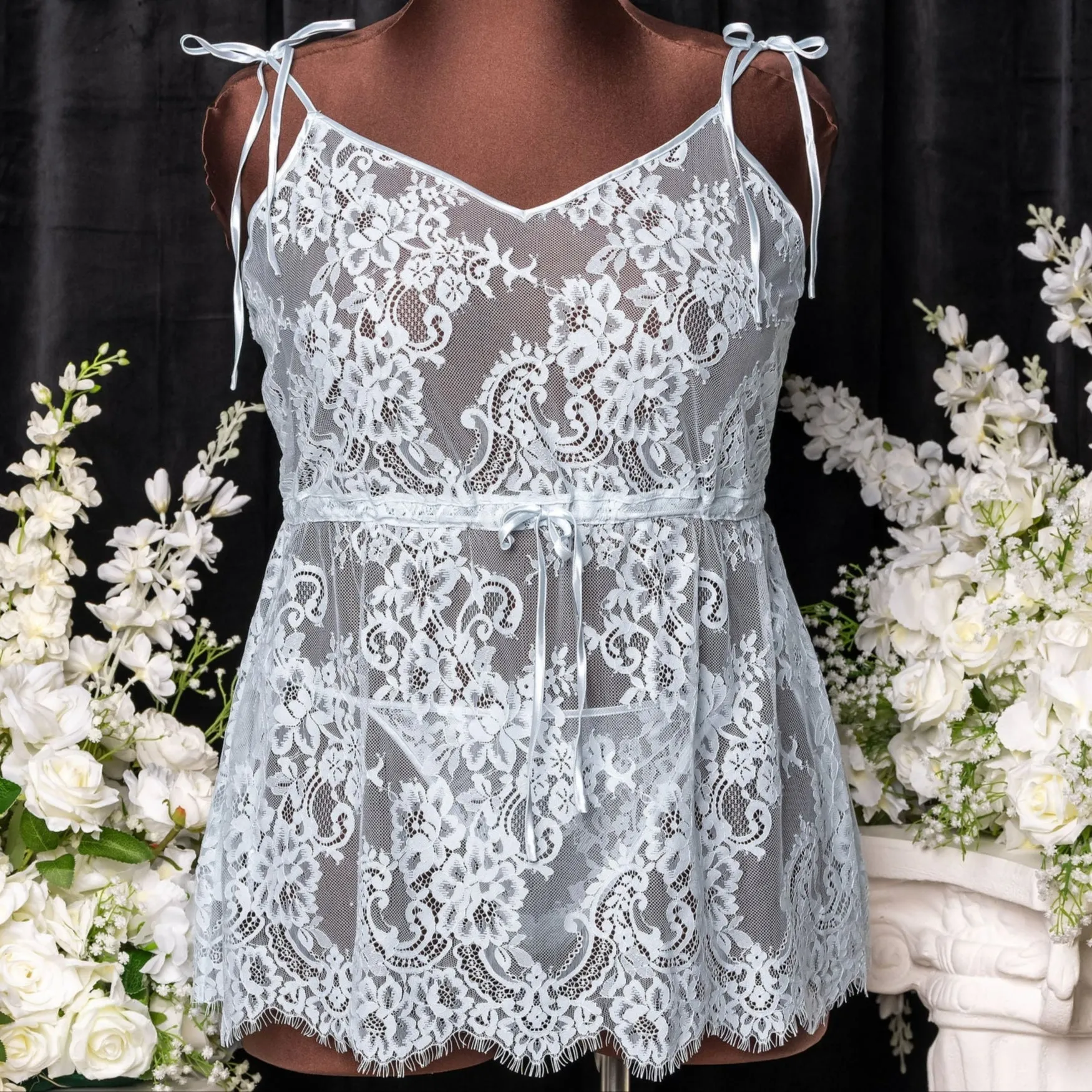 Eyelash Lace Babydoll - Something Blue