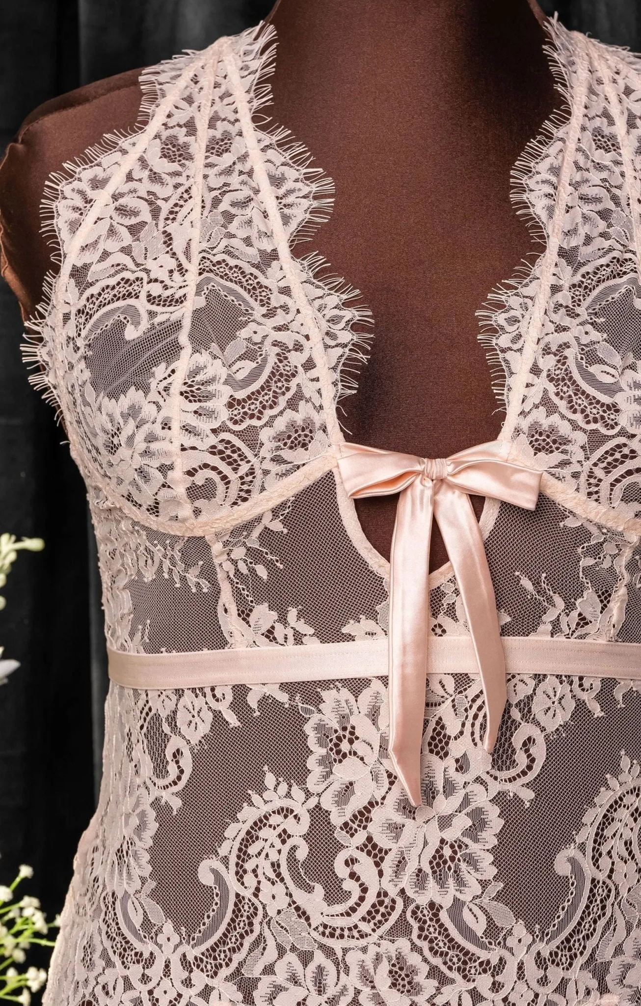 Eyelash Lace Teddy - Champagne