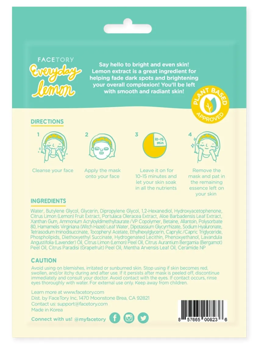 FaceTory K-Beauty Everyday Brightening Face Mask