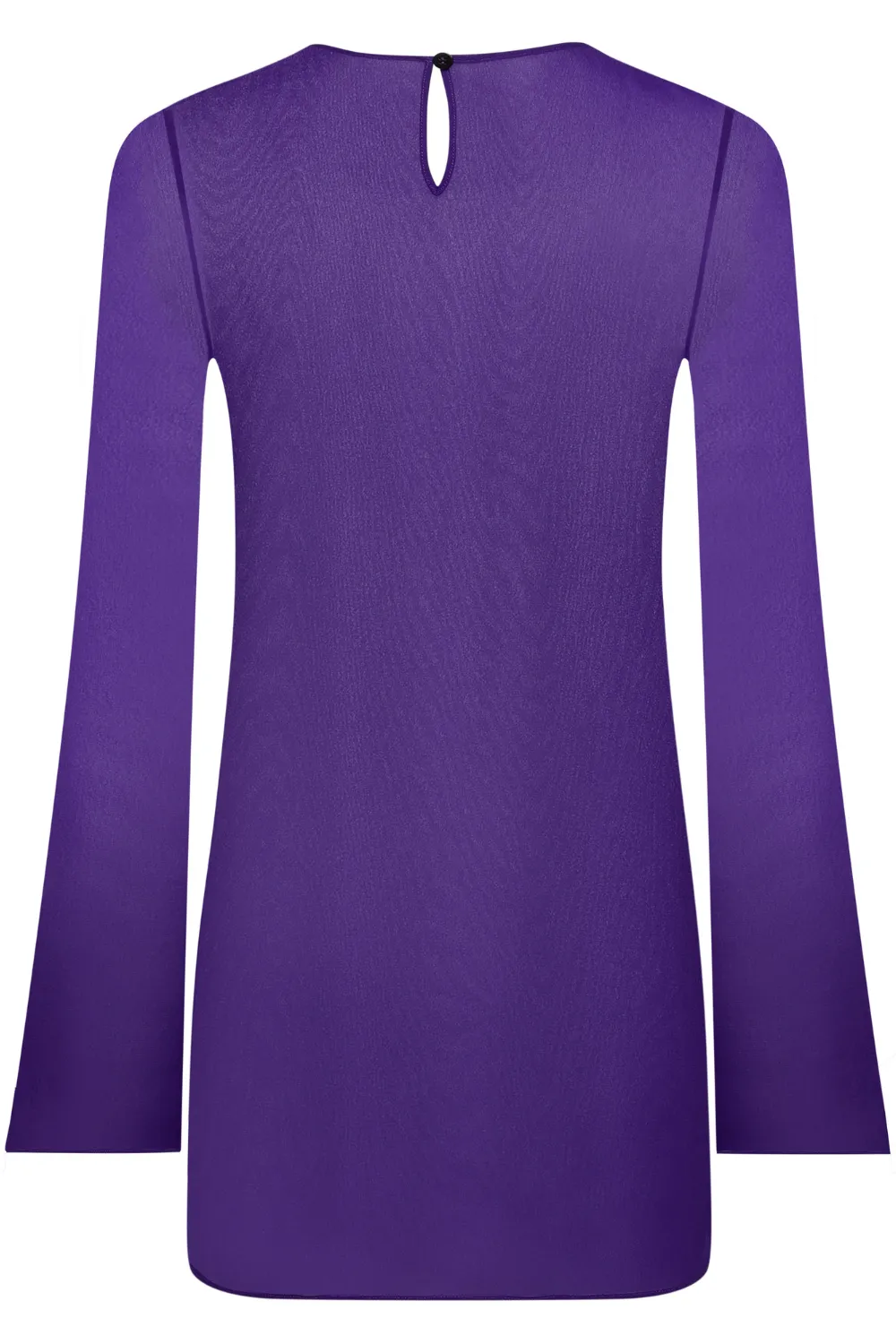 Fever Long Sleeve Short Beach Dress in Purple