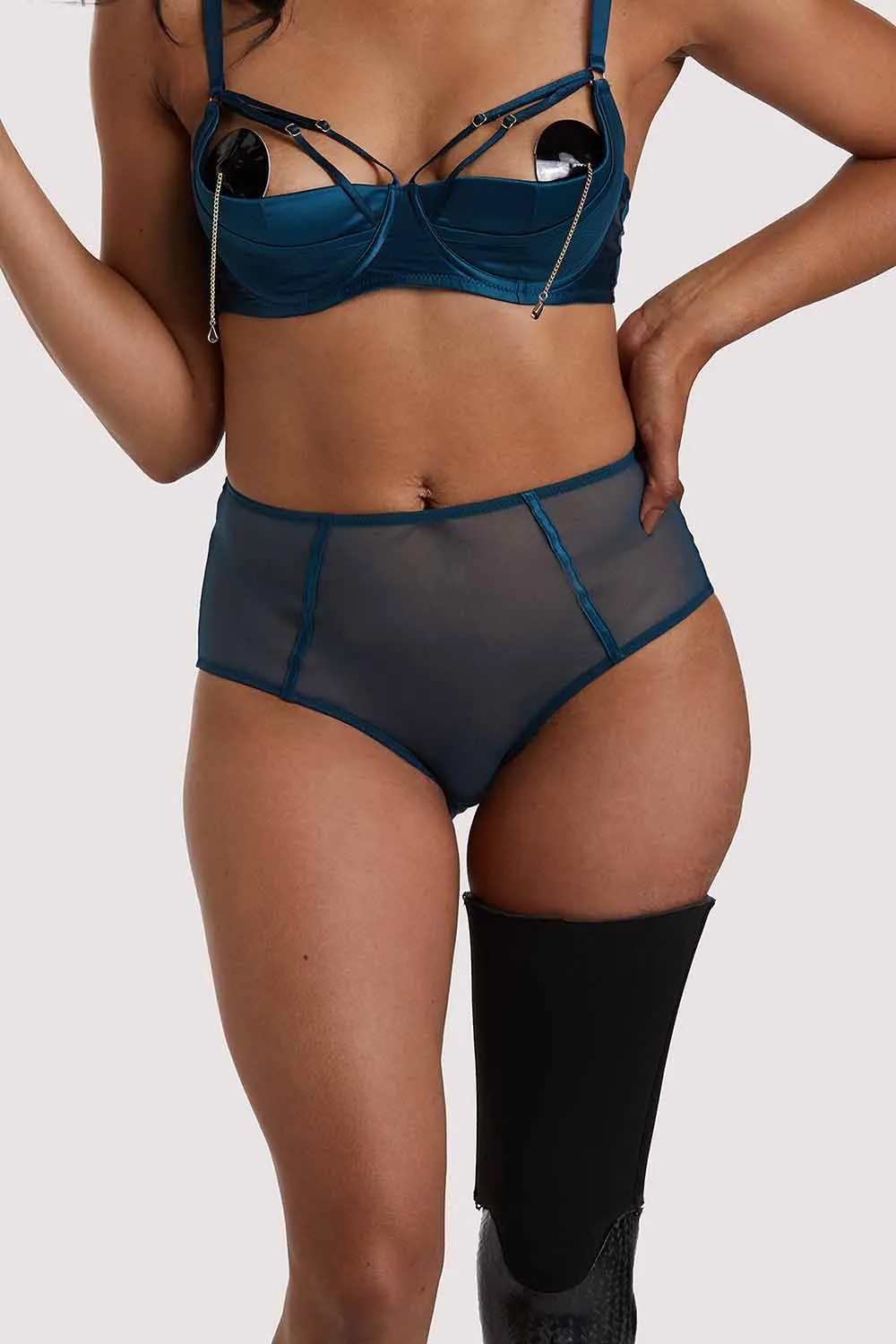 Firenza Open Back Teal Brief