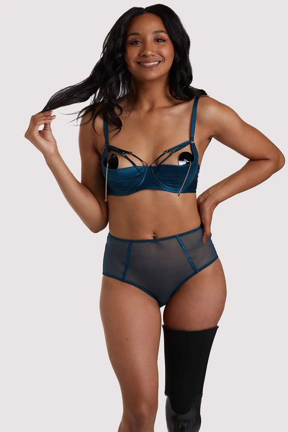 Firenza Open Back Teal Brief