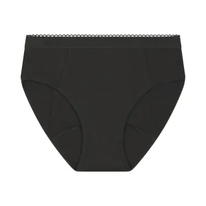 Girls' Black Dim Protect organic cotton heavy flow period knickers