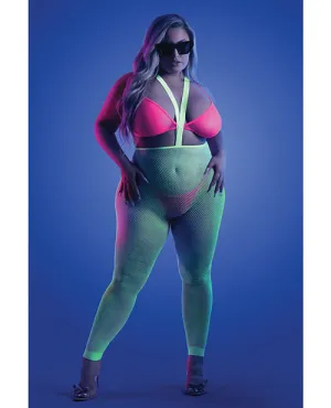 Glow Come Alive Suspender Stockings. Bralette & G-string Multi Color
