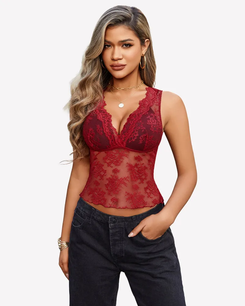Going Out Tops Lace Tank Tops
