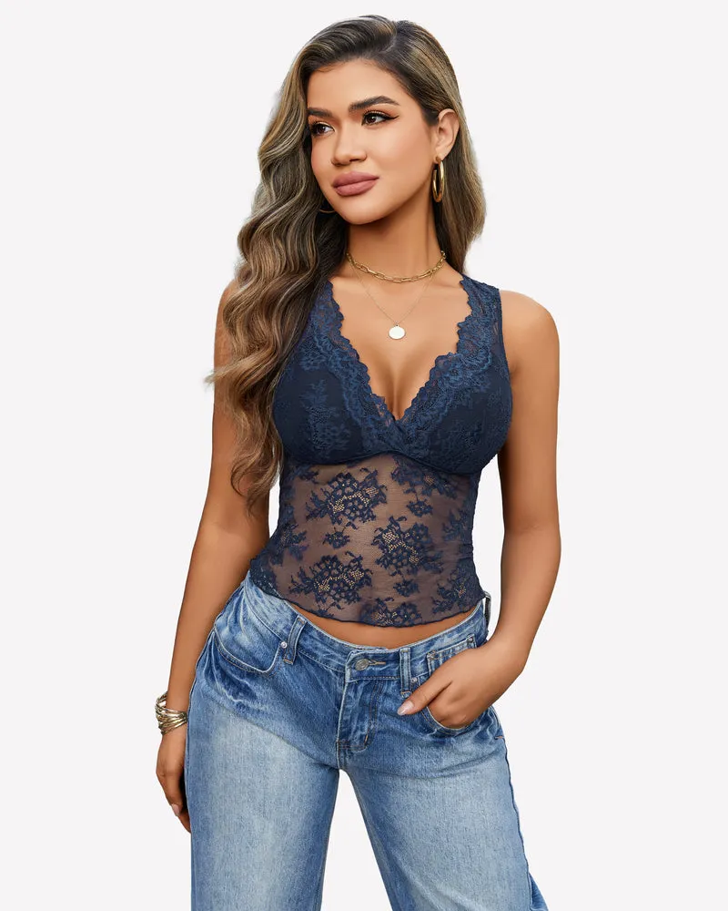 Going Out Tops Lace Tank Tops
