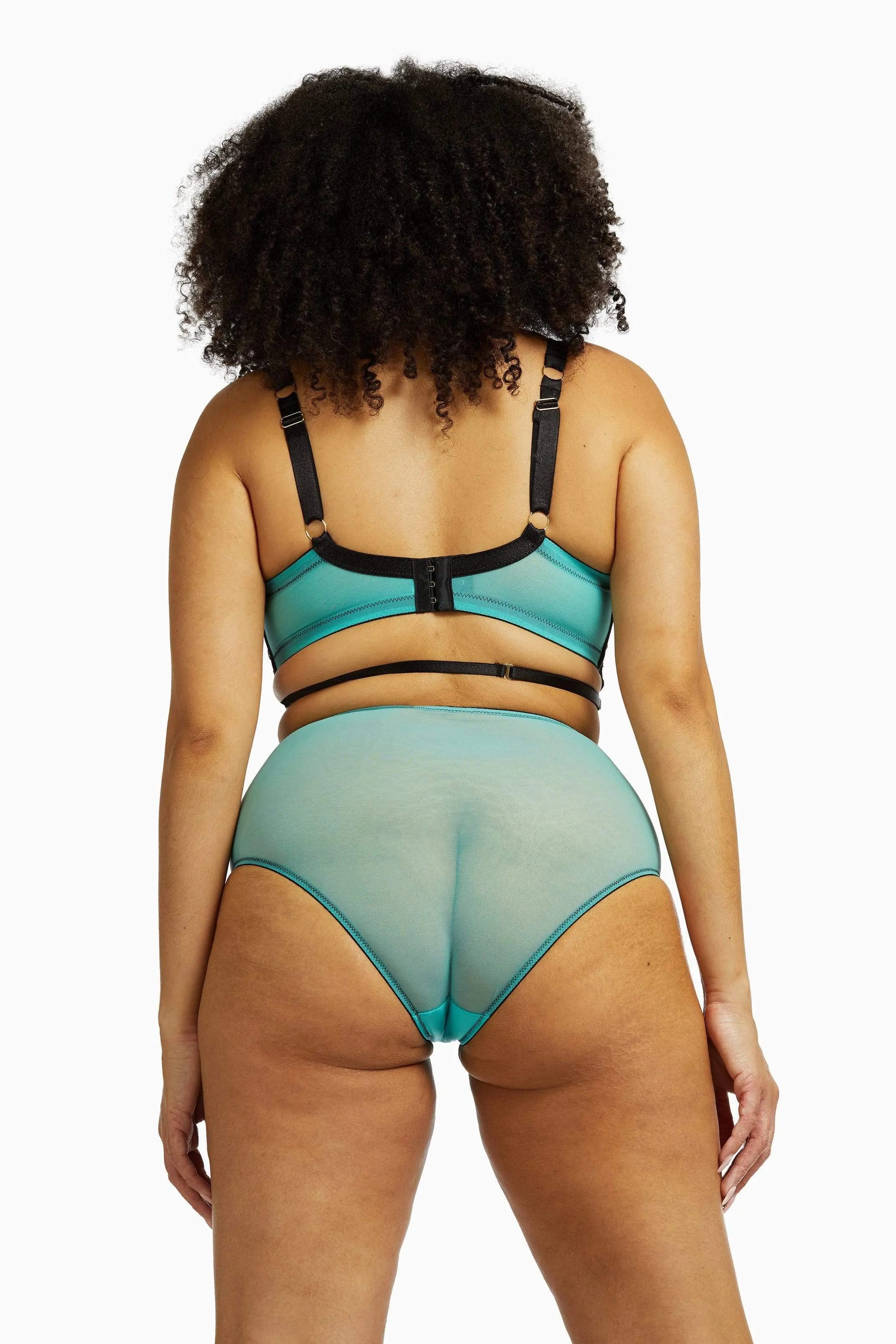 Henrietta Teal Lace Overlay Bra