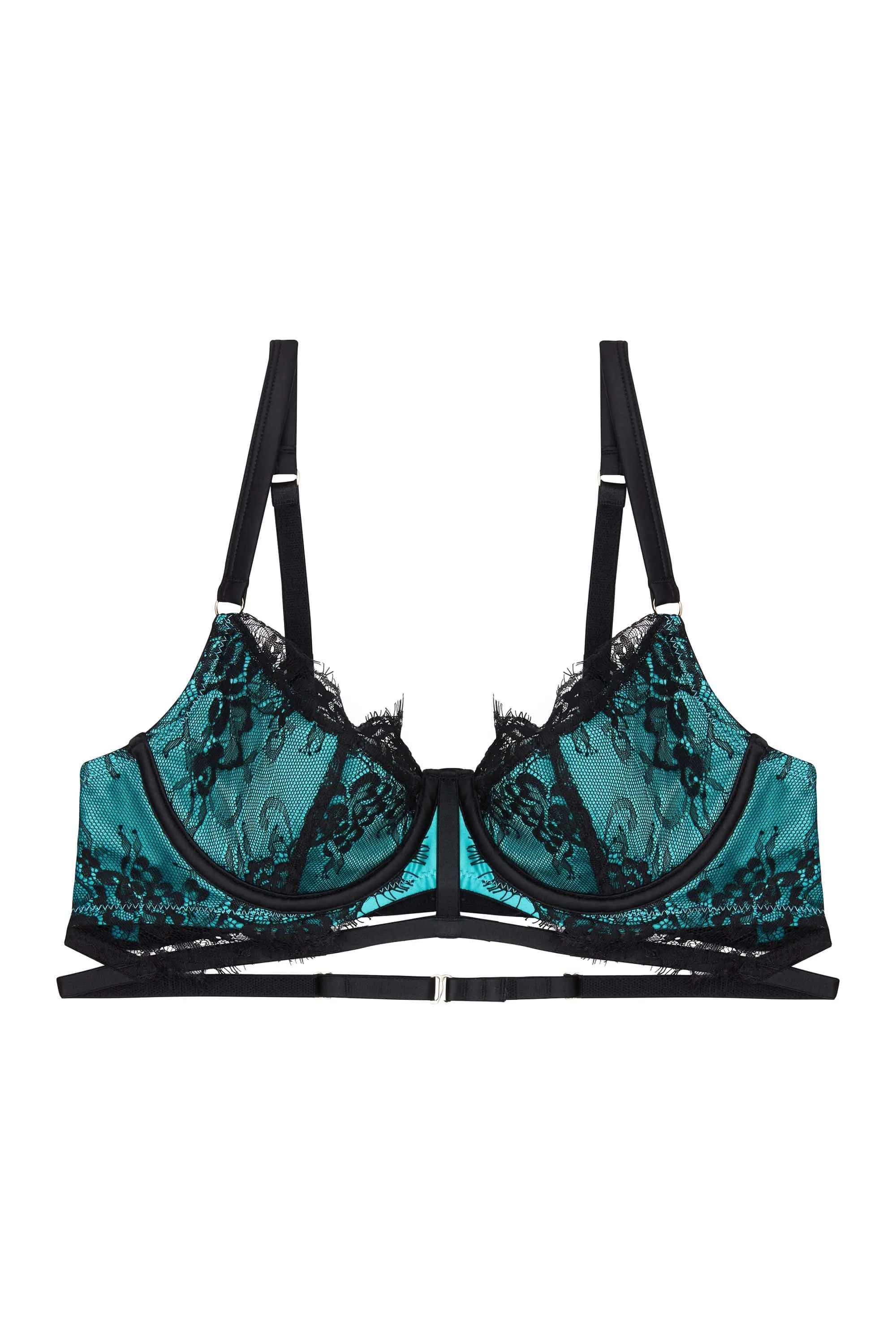 Henrietta Teal Lace Overlay Bra